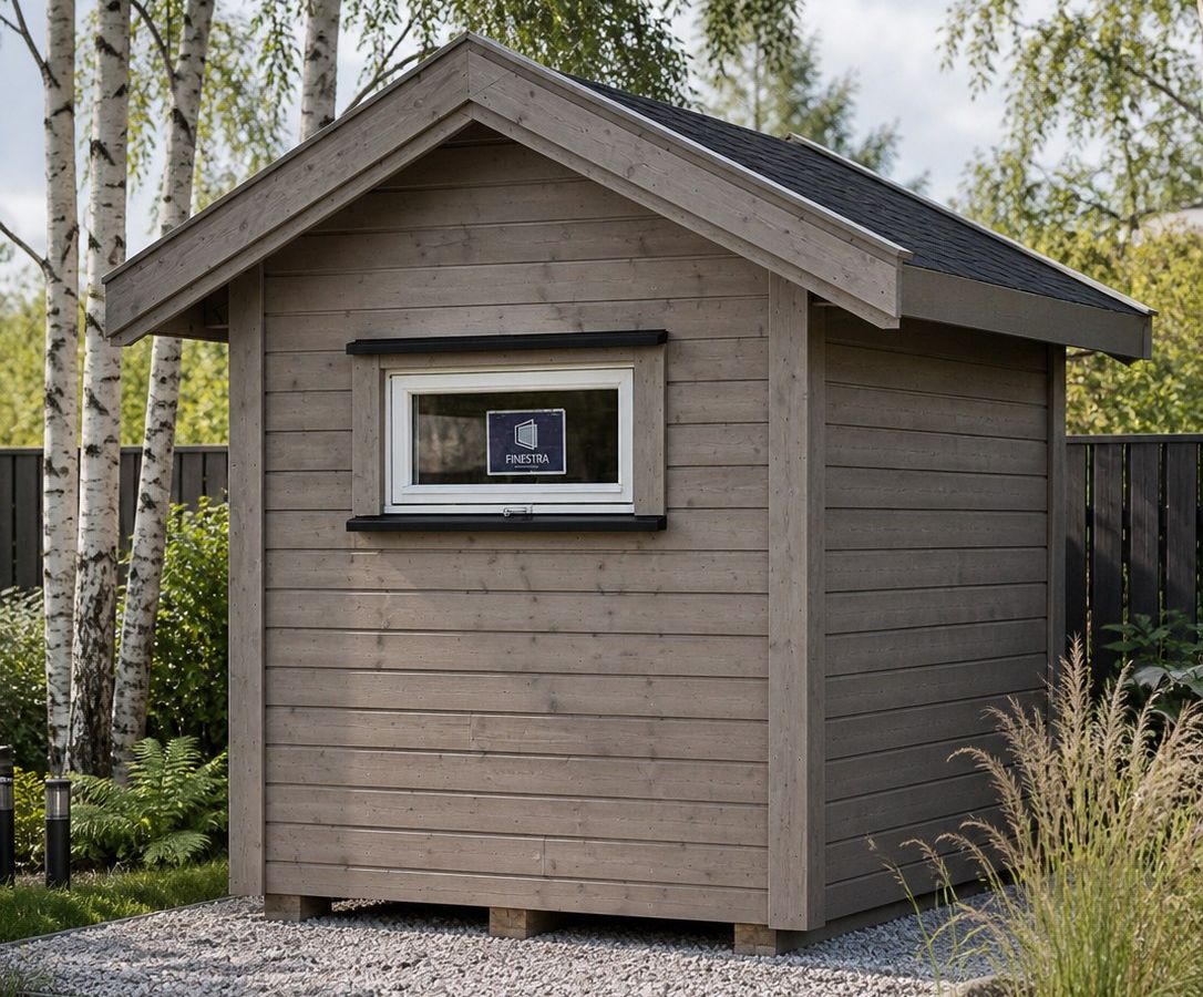 Utebod beiset i grafitt-grå