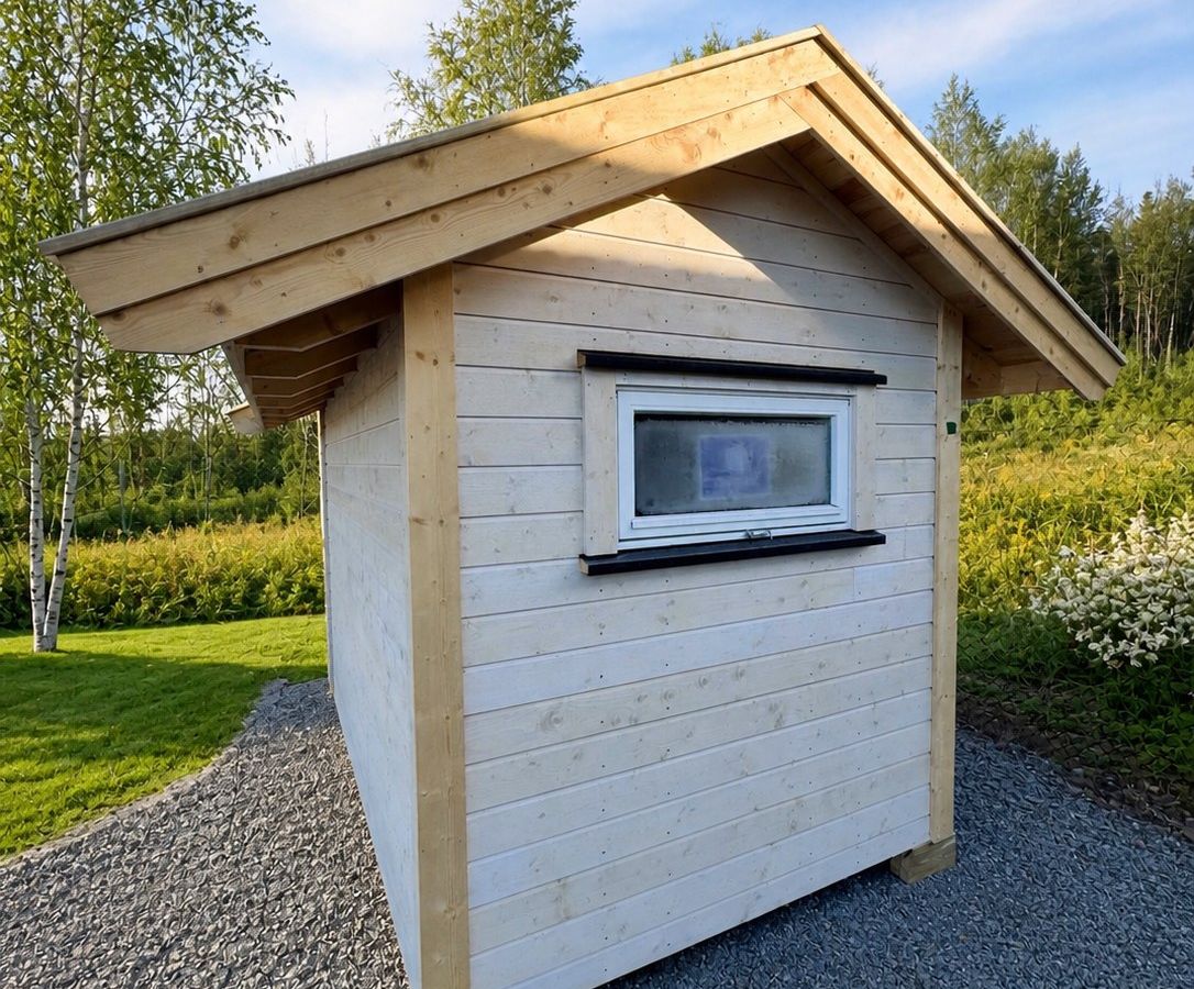 Utebod sett fra siden i hage